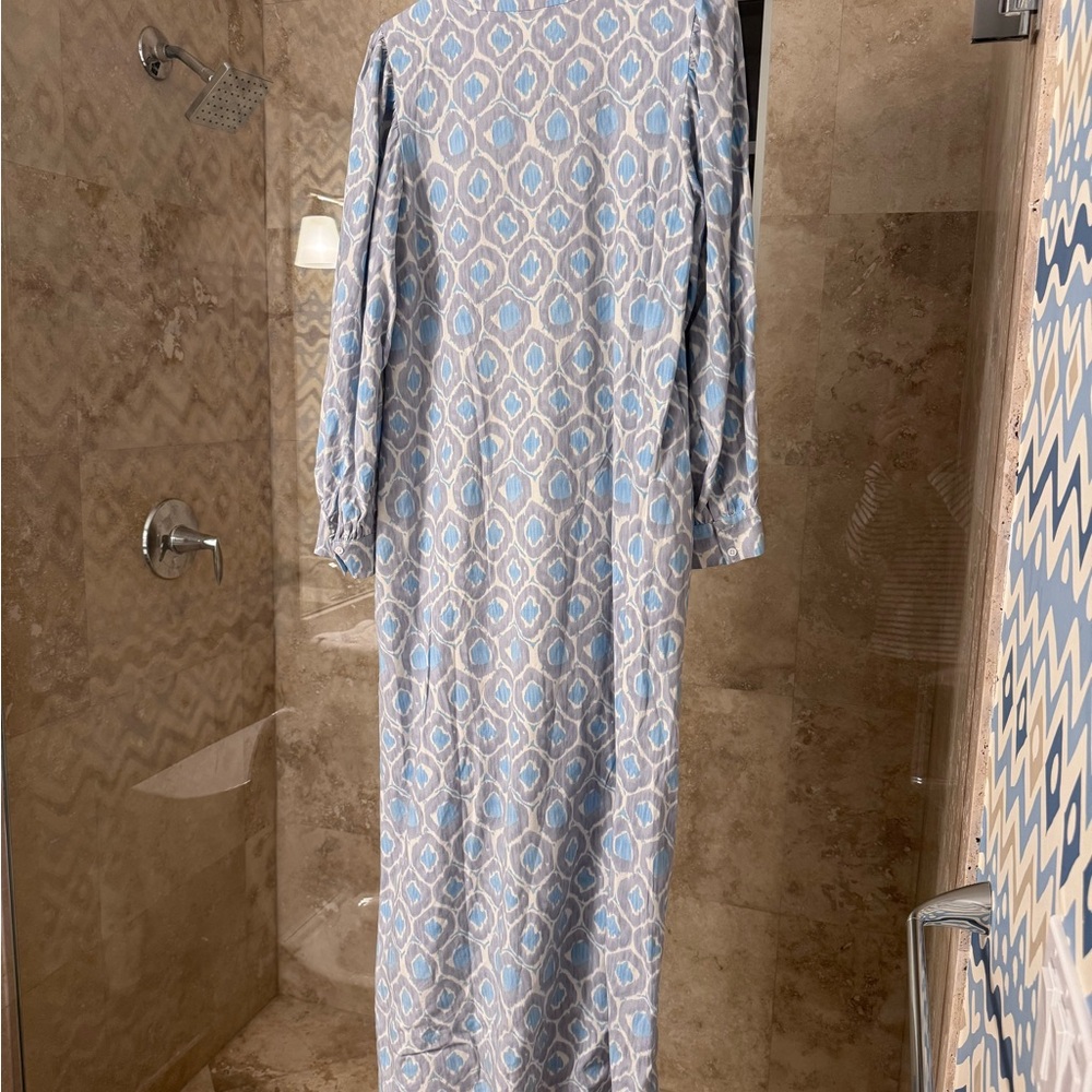 Elegant Blue Patterned Dress - hyacinth house